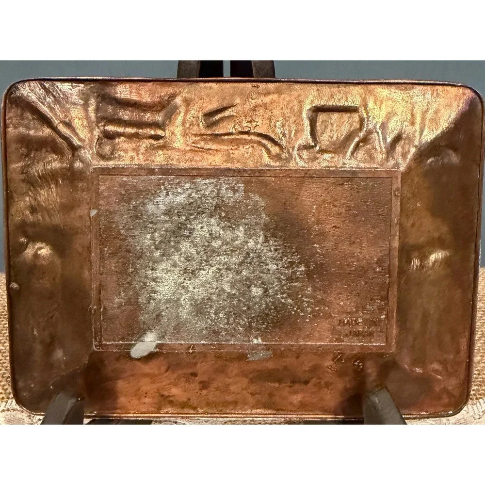 Vintage 6.5x4.75 Inch Copper Souvenir Tray, Late 20th Century Wyoming